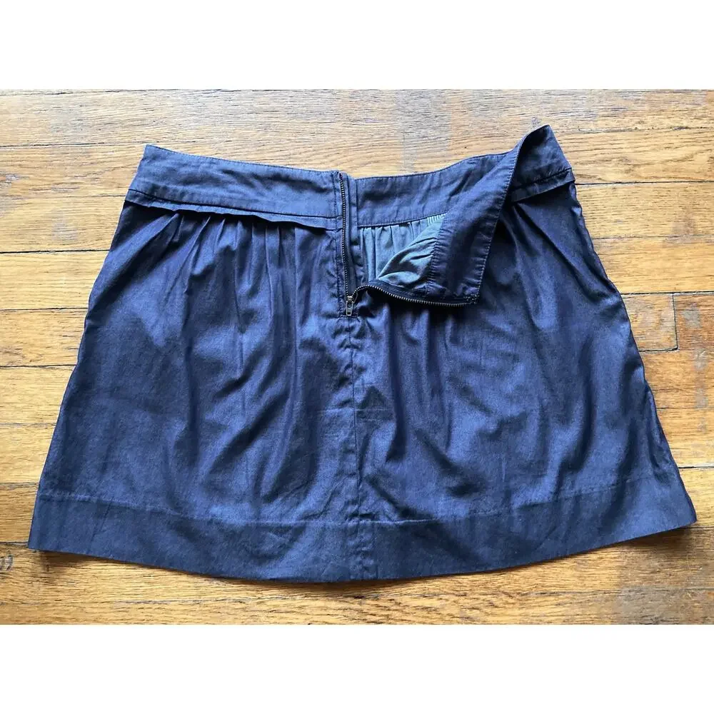 JCREW Bluish Gray Pleated Cotton Mini Skirt size 10